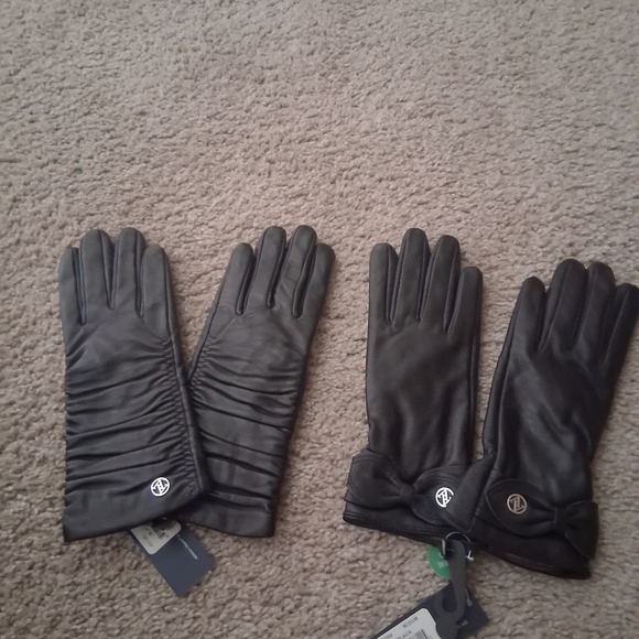 REAL LEATHER AND CASHMERE BLEND GLOVES - Picture 2 of 4